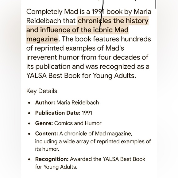 Completely Mad Book A History of the Comic Book and Magazine by Maria Reidelbach - Picture 8 of 9